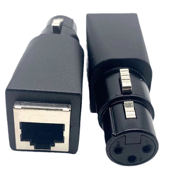 4 stk. RJ45-kontakt RJ45 Ethernet til 3-pinners XLR-adapter 3-pinners XLR-adapter for lydvideo hun