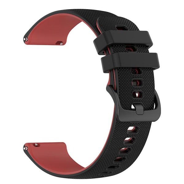 För Garmin Venu2 Plus/venu Sq/vivomove Grid Texture Silicone Watch Band 20mm Tvåfärgsrem Black Red