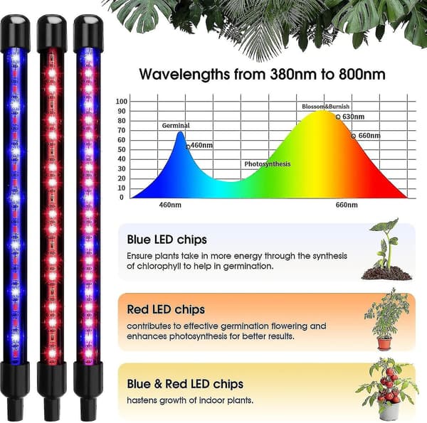 Full Spectrum Innendørs Grolys, 80 Led Grolys Grolys Med Timer
