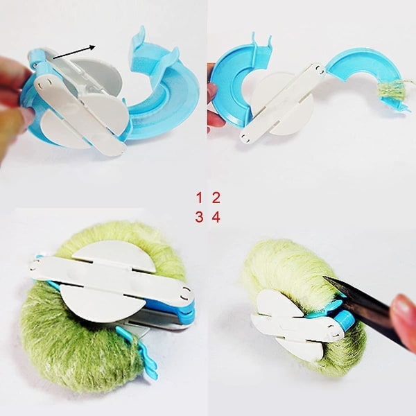 4 stk Pompom Maker til at lave Fluff Ball Weaver Kit til børn, voksne
