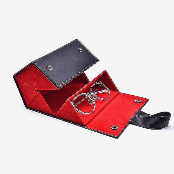 Portable Sunglasses Case Travel Glasses Case Eyeglasses Storage Box.(black+red)(1pcs)