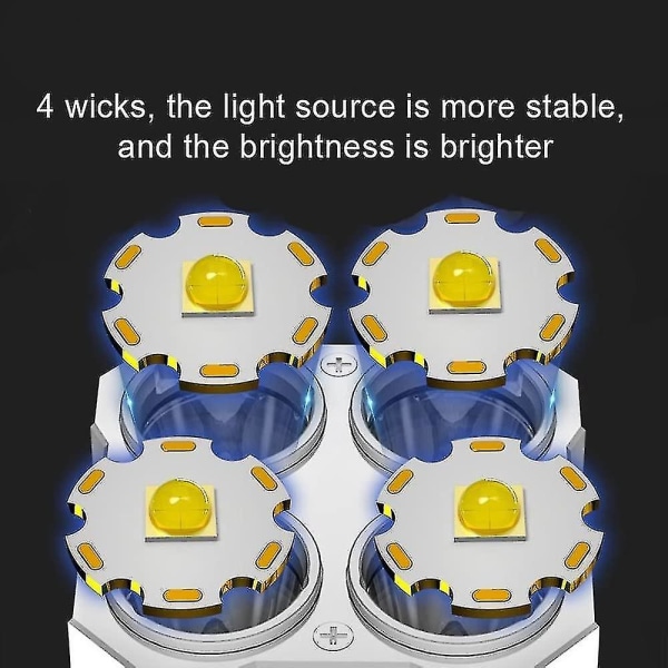Super Bright 10000000lm fakkel Led lommelygte Usb genopladeligt taktisk lys