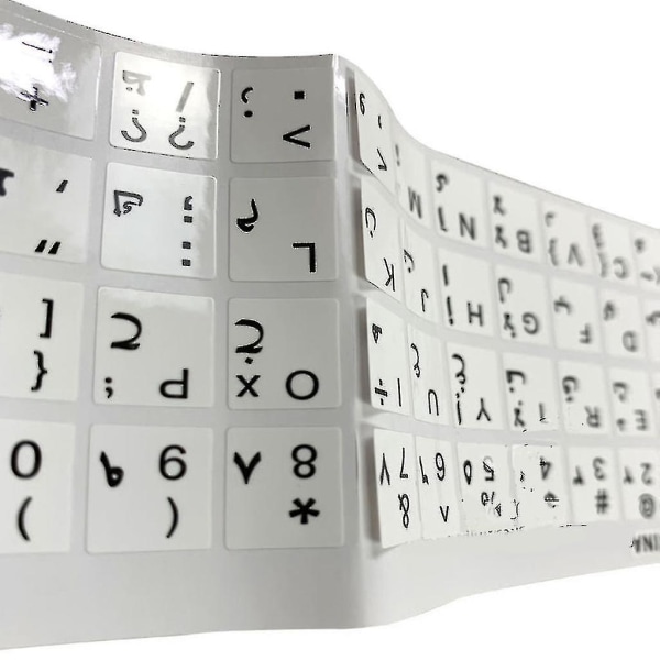 Arabialaiset läpinäkyvät näppäimistötarrat kirjaimilla - kaikille kannettavalle tietokoneelle tai näppäimistölle