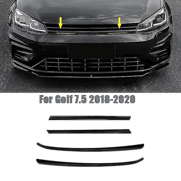 4 st Car Front Center Lower Grille Trim Strip För Golf 7.5 Mk7.5 Modifierade Dekorativa Tillbehör