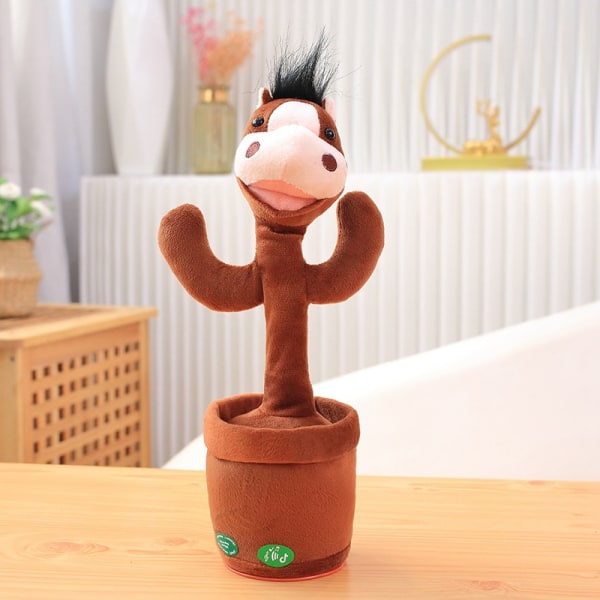 Dansende kaktus gentager, hvad du siger, syngende kaktus optagelseslegetøj brown donkey