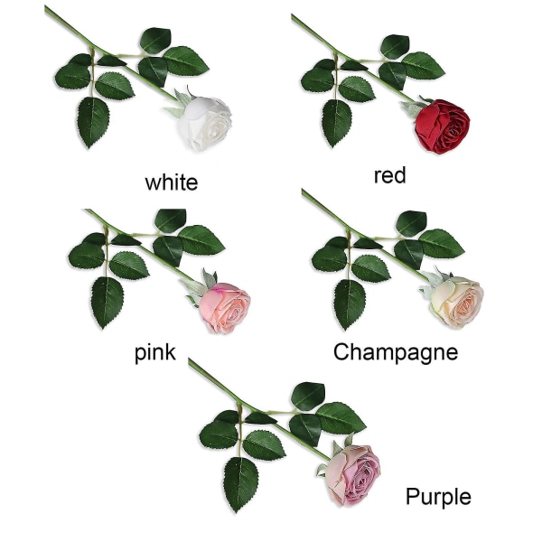 43cm Kunstig Rose Blomst Klær Hage Flerfarget Yard Hjem Flerbruks White