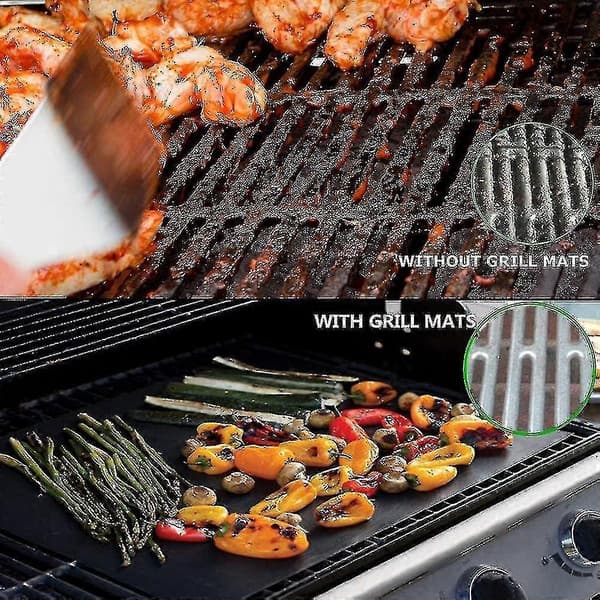 Grillmåtte, Non-stick Grillmåtte, 5 Dele Grillmåtte, Bagemåtte