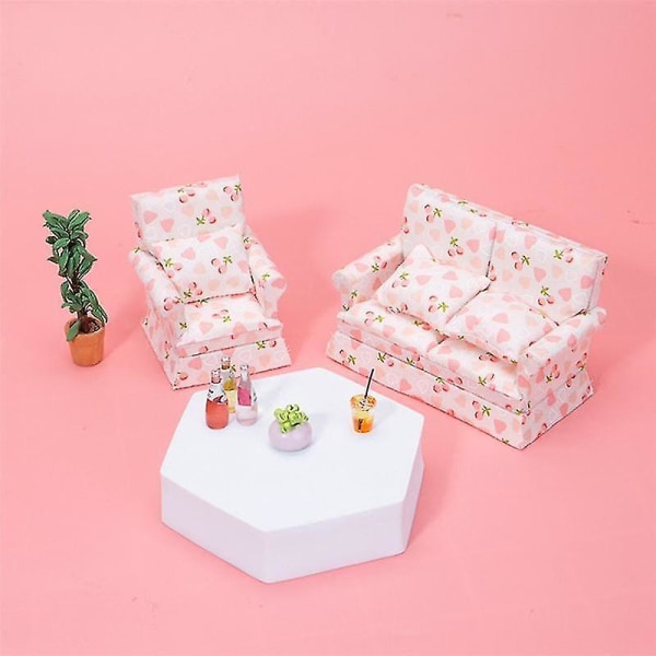 1:12 Skala Miniatyr Dukkehus Møbler Stoff Sofa Enkelt