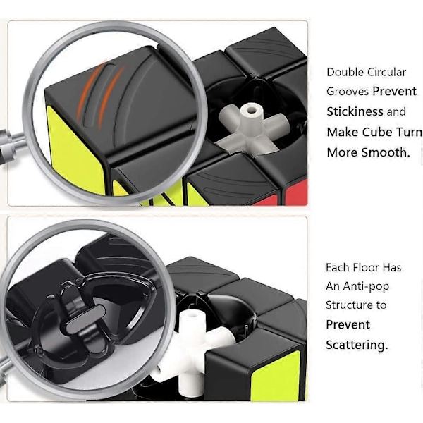 3x3 Speed Cube Lett Svingende Magisk Cube 3x3x3 Puslespill Cube Pedagogisk Hjernetrimspill (56mm)