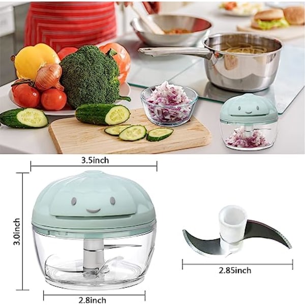 Mini Pull Chop Chopper og manuell matprosessor, Blender med ledning Mec