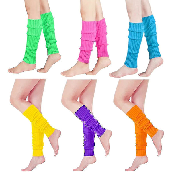 6 par 80'er strikkede rib leggings til kvinder til Heilwiy fest sport varme tilbehør