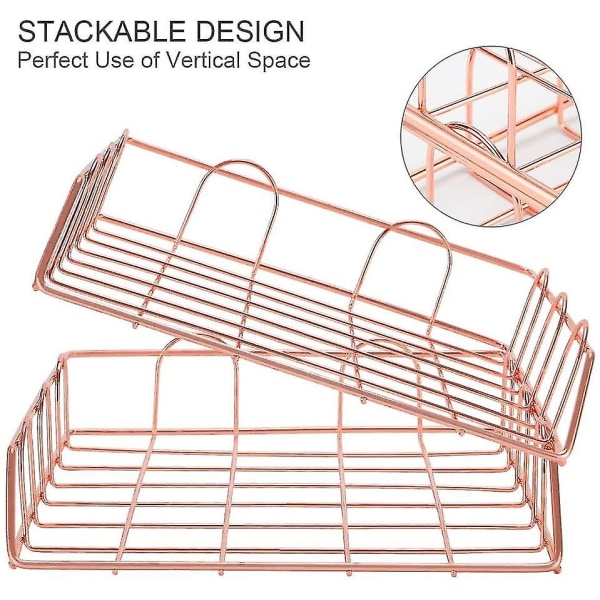 2 stk. A4 brevbakke stabelbar, metal skrivebordstilbehør arrangør dokumentbakke