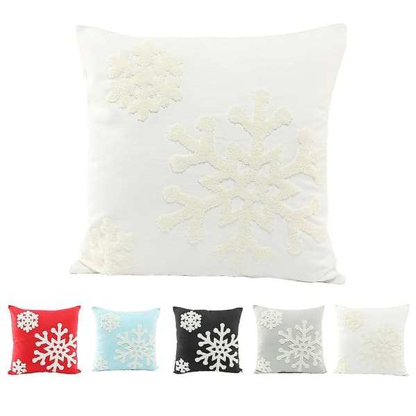 Crewel Snowflake Patterns Bomull Pustende Myk Putetrekk Jul