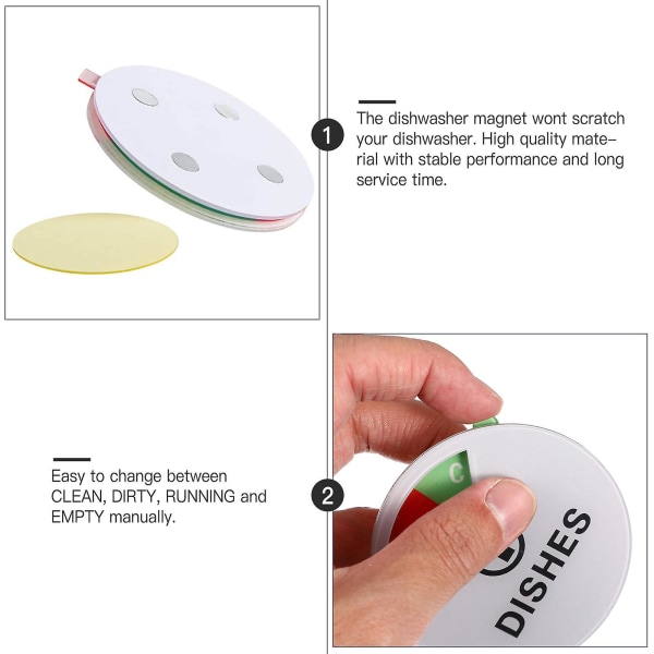Magnetisk skylt för diskmaskin - Indikator för ren/smutsig - Repfri