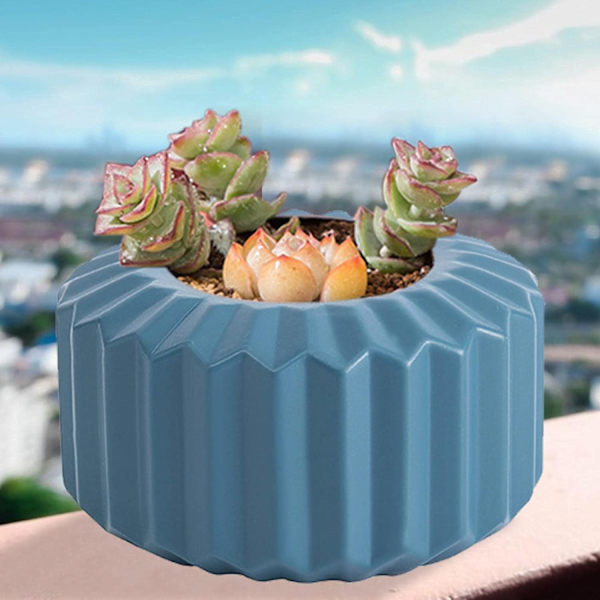 Kruka för suckulenter - 8 cm kruka för suckulenter - Minikruka för krukväxter, söt randig kruka, bonsai-kruka för hem, trädgård och kontor
