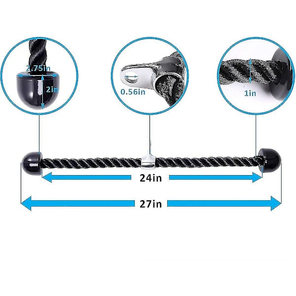 Triceps Push Pull Down Rope Cord, Heavy Duty Tricep Rope Cable Til Multi Gym