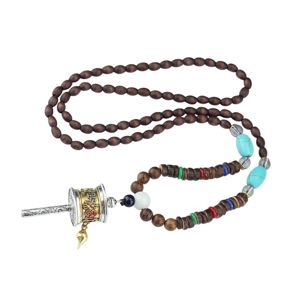 Langt vedhæng halskæde Amulet bedehjul til charms kæde til