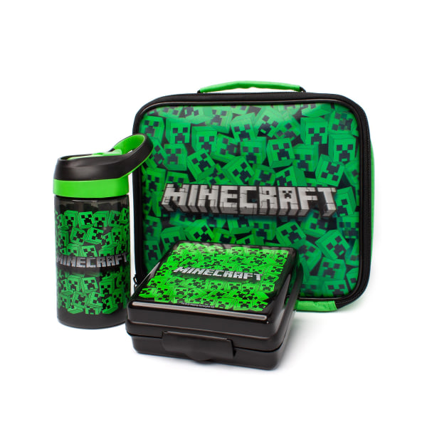 Set för barn | Pojkar Creeper Lunch Box, Vattenflaska Snack Pot | Gamer Merchandise One Size