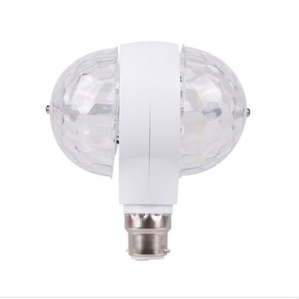 B22 LED Dubbelhuvud Magic Stage Discolampa Roterande Huvud 6W LED Scenbelysning Färgrik Glödlampa för Semesterfest Bar KTV Disco