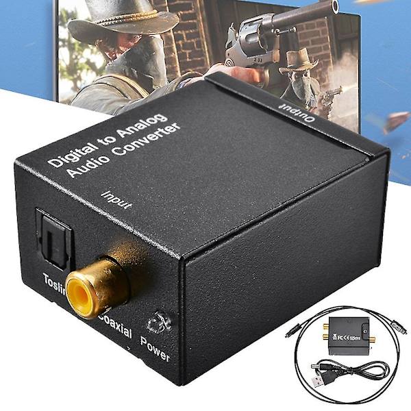 Digital til analog lydkonverter optisk fiber Toslink Coax