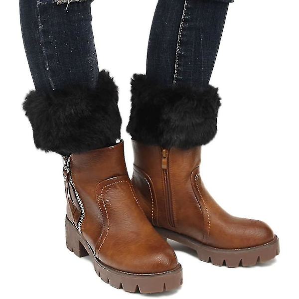 Dame Leg Warmer Gaiter Kort Pels Leg Warmer Hold Anklene Varme For Vinter