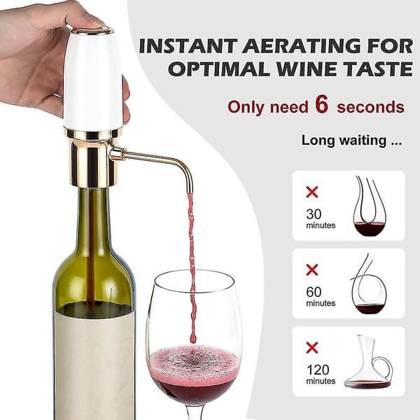 Elektrisk vinlufter, automatisk smart karaffeldispenser, oppladbar med USB-kabel A