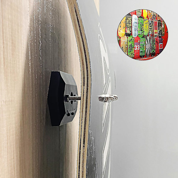 100% Ny, 2 stk Skateboard Vægmontering Skateboard Display Hanger Skateboard Hanger Krog Vertikal Skateboard Deck Display Opbevaring