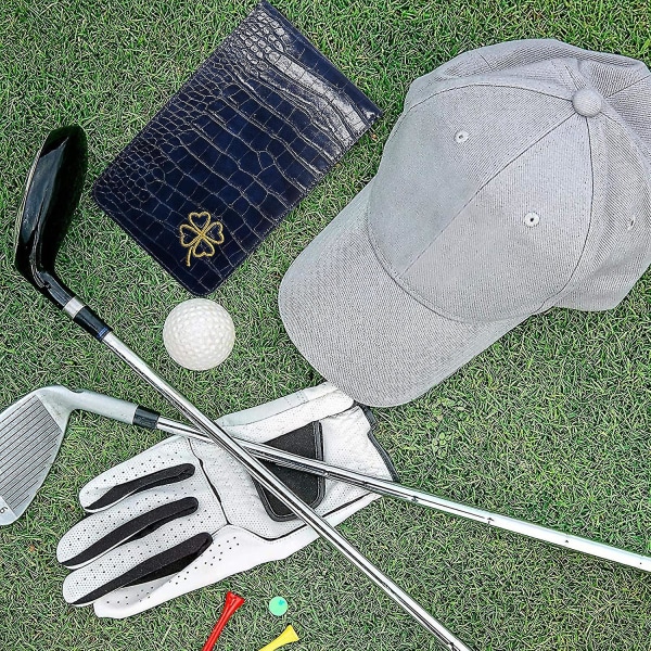 Golf Scorecard Holder Syntetiskt Läder Golf Score Counter Bok Yardage Organiser Mjuk Deluxe Äkta För Män Kvinnor(1st, Röd)