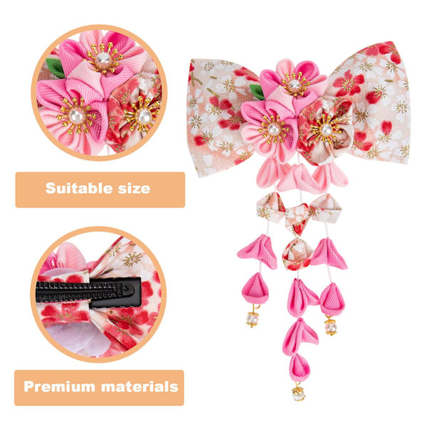 Naisten hiuskoristeet Kukka hiuspidike Kimono hiusneulat Kanzashi Kukka hiusneula