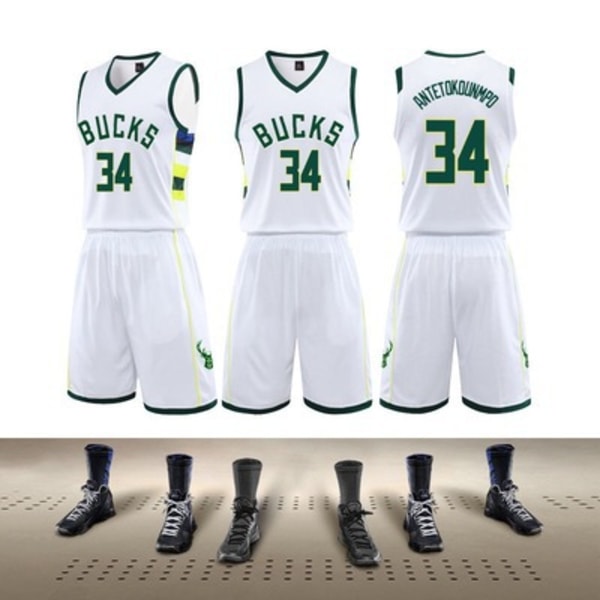 #Nba 22/23 Bucks 23 Børns Voksen Basketball Uniform Sæt L