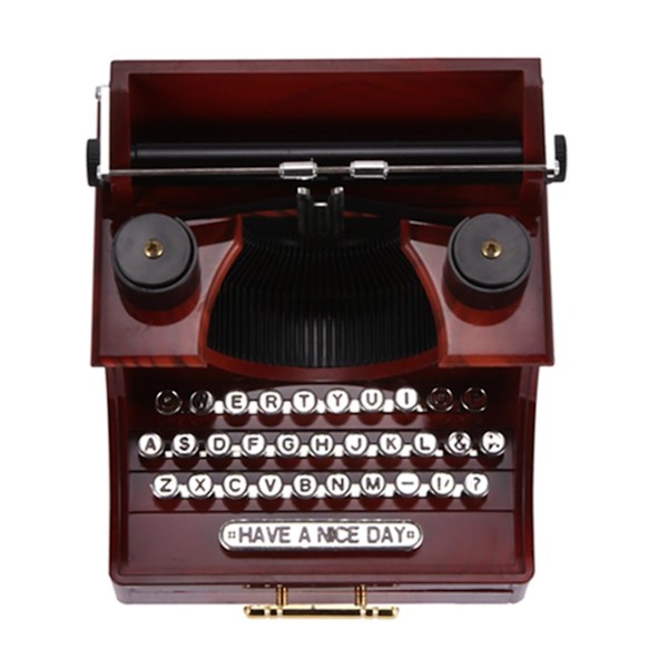Hjem Retro Vintage Skrivemaskin Musikkboks Rom Kontor Mekanisk Dekorasjon Barn Retro Musikkboks