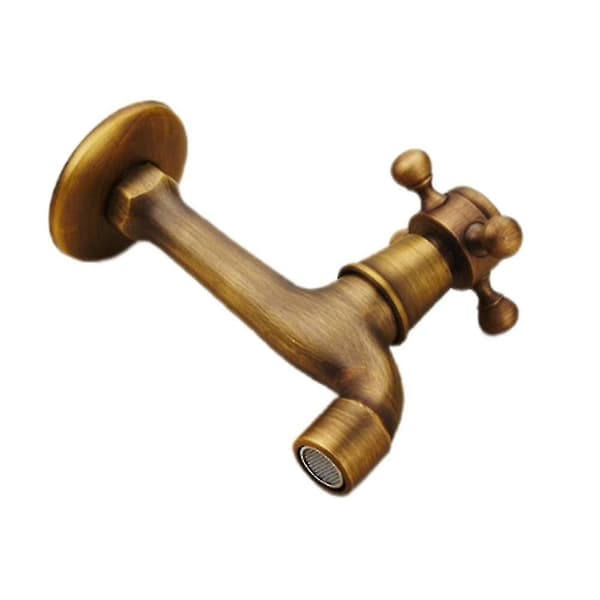Veggmontert kran Retro Solid Brass Enkelt Håndtak Corrosio