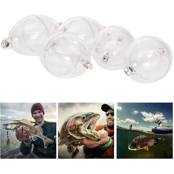Fiskebobber Terminal Tackle Flytende Plast Fluefiske Oval In-line Boble Strike Indikatorer Transparent Transparent 5stk
