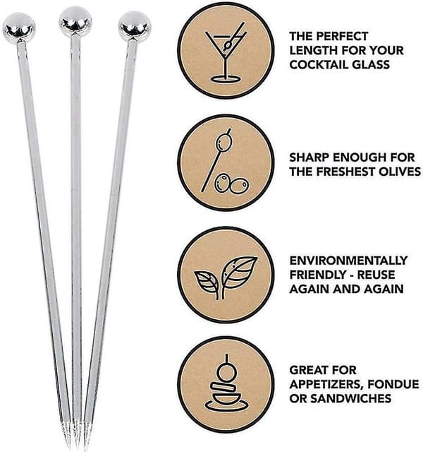 45-pack rostfria cocktailpinnar