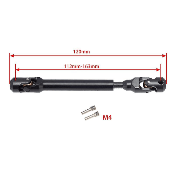 2 kpl 112-163mm vetoakseli Cvd universaali nivel Scx10 Axial Scx10 Ii Trx4 1/10 Rc Crawler autoon