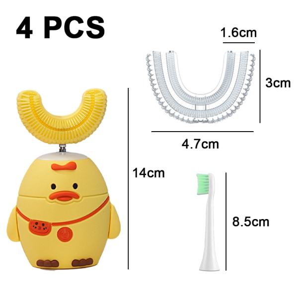 Elektrisk tandborste för barn i U-form, Sonic tandborste för barn, tecknad style 5