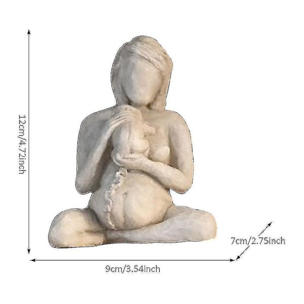 Hemdekor Staty Naken Födelse Kvinna Håller En Baby Hand Carved Modern Skulptur Dekoration För Mamma Prydnad För Kontor Sovrum Starlight