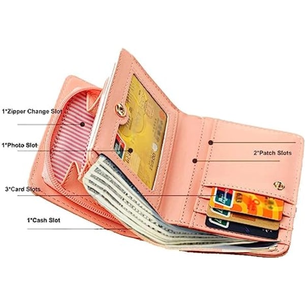 Lommebok for jenter Søt kattlommebok Kattmønsterpung Myntkortholder Glidelåslommebok (R red