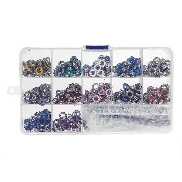 540 st Grommets Set Hållbara Kläder Metall Öglor Knapp Med Installationsverktyg