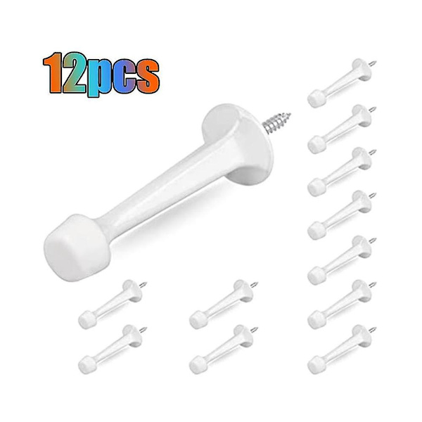 12 stk. Heavy Duty Solid Rigid Dørstop med Gummispidser Zink Trykstøbt Zink Legering Dørstop til Wa