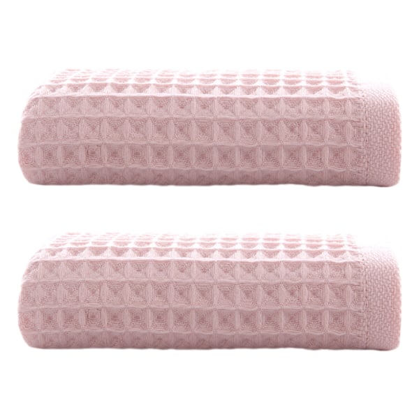 Handduk Frottéhandduk bastuhantdukar 2-set polyesterfiber duschhandduk strandhandduk 34*74 cm Pink