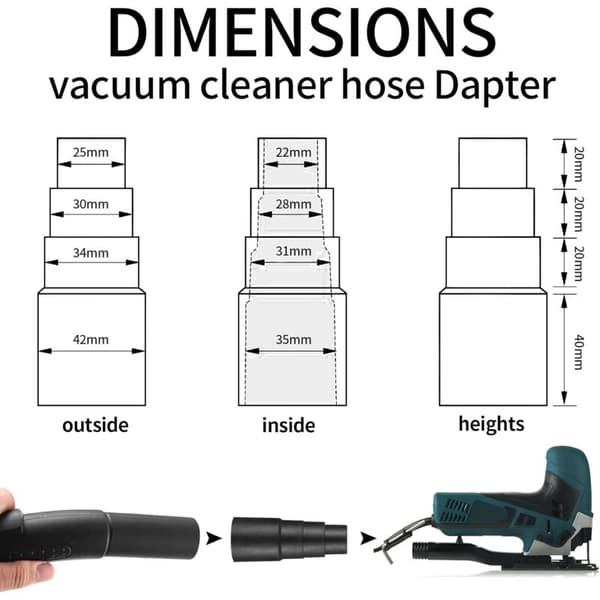 Dammsugaradapter (6 delar), universal dammsugaradapter, dammsugarslangomvandlaradapter, V