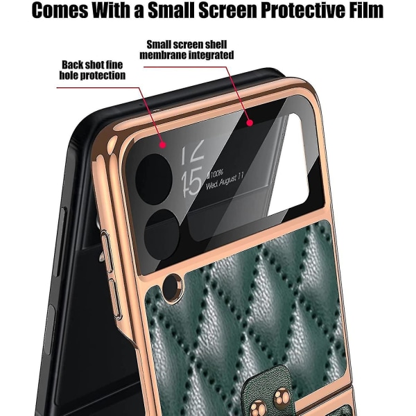 Rhomboid case med ring och galvaniseringsram för Samsung Galaxy Z Flip 3: Cover