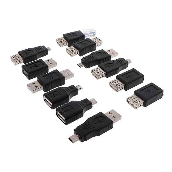 12 kpl/setti USB 2.0 A -uros Micro B -naaras sovitinadapteri