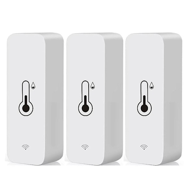 3x Tuya Wifi Temperatur- og Fuktighetsensor Innendørs Termometer Hygrometer