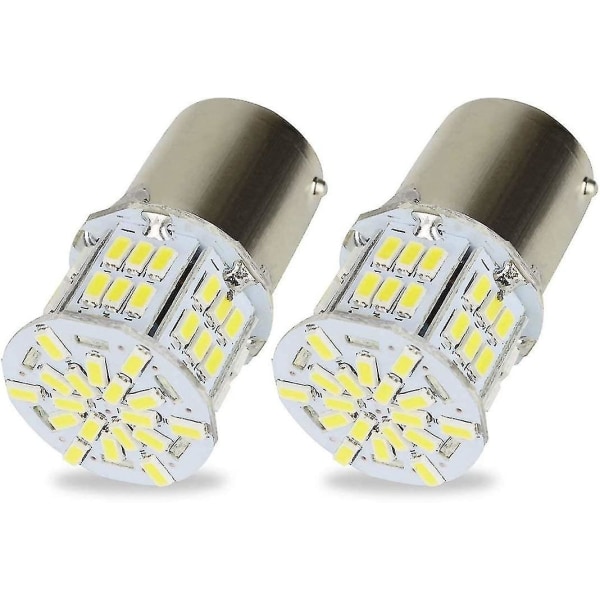 2x 1156 Ba15s P21w LED-pærer Lampe 3014 54smd Super Bright White Til Bil Auto Baglygte Blinklys Baklys 12v 6500k