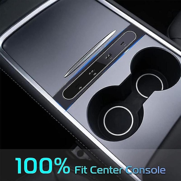 Bil USB-laddare Multi Port för modell 3/y 2021 2022 Tillbehör USB-hubb med blå LED-ljus Center C