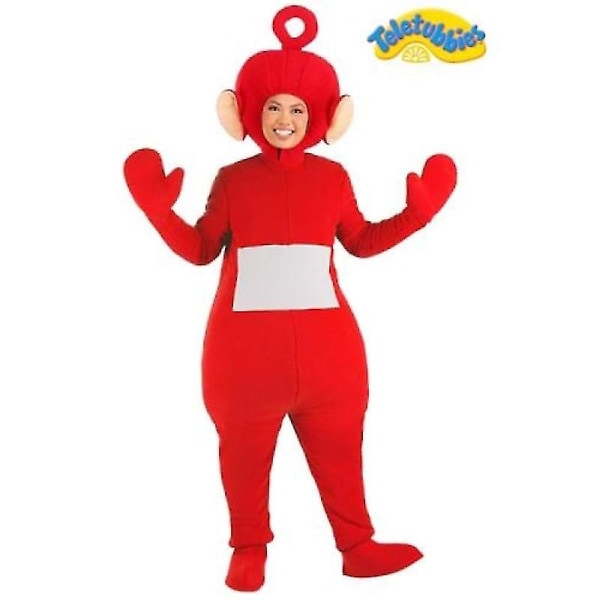 2024-voksen Tinky Winky Teletubbies-kostume til Halloween Cosplay Carnivail-festtøj til mænd og kvinder S