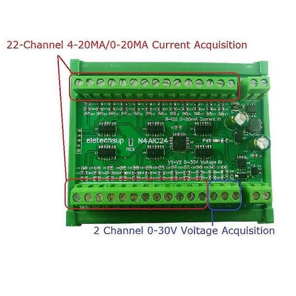 22CH 0-20MA/4-20MA til RS485 Strøm Analog Indgangsopsamlingsmodul MODBUS RTU til PT100 K Termokobling