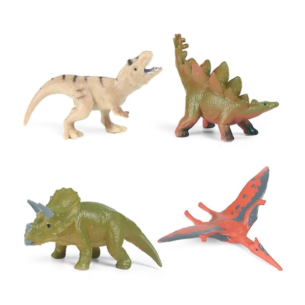 Luonnonmaailman eläinhahmot, mukaan lukien 6 pientä muovista dinosauruksen hahmoa A set